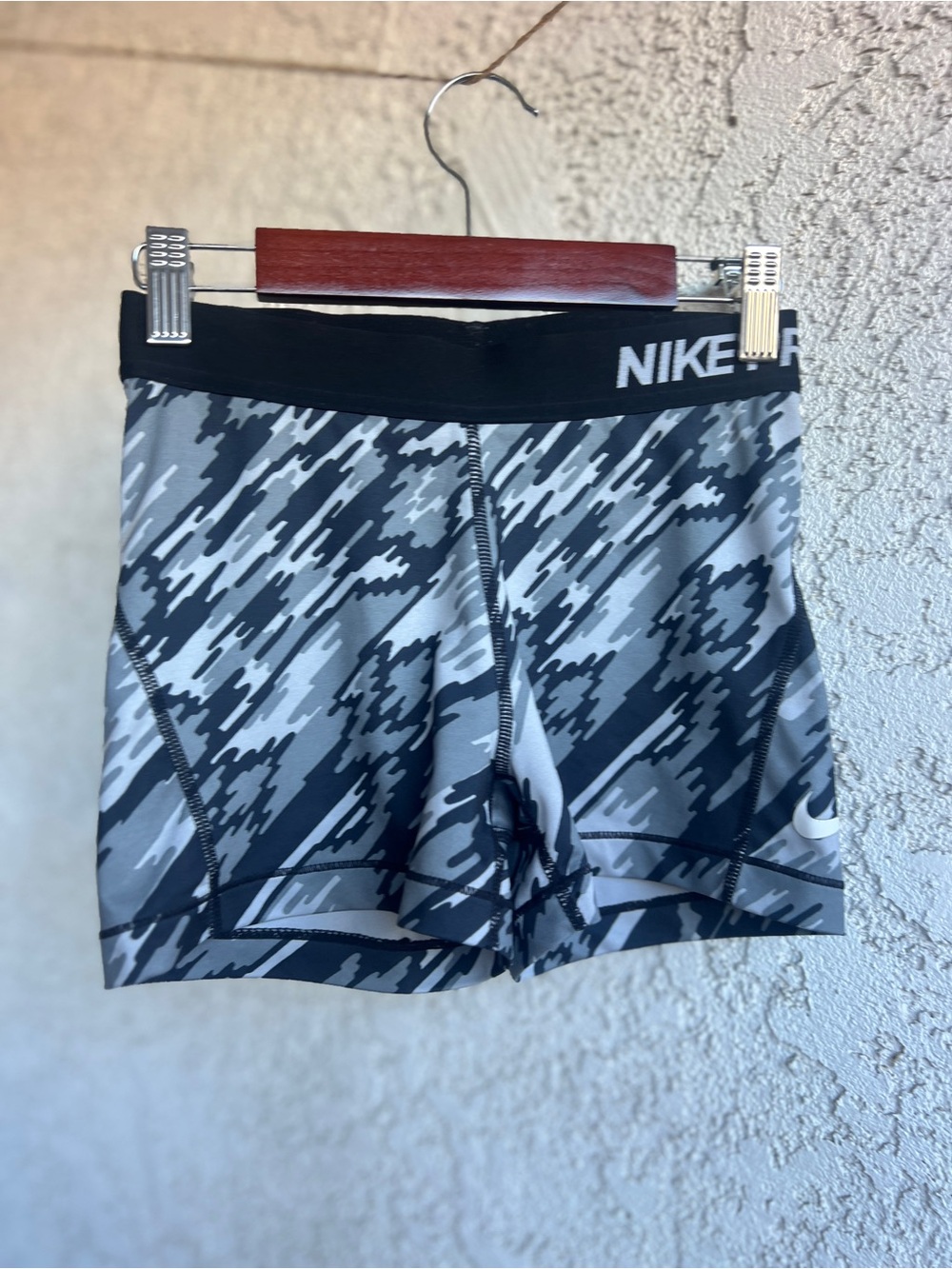 Nike Women’s Black & Gray Camo Athletic Shorts